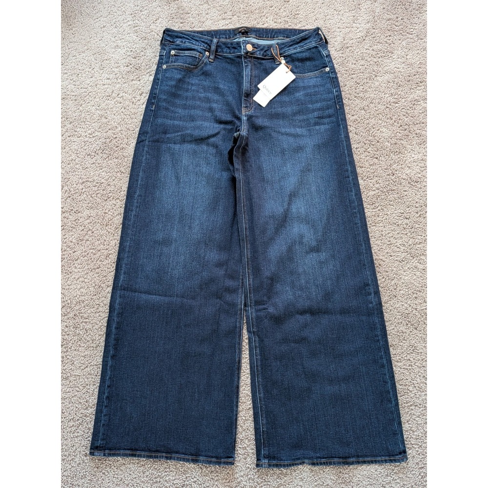 Quince Luna Wide Leg Jeans Womens 33X30 Midnight Blue NWT Preppy Designer